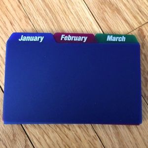 Oxford Monthly Filing Index Cards